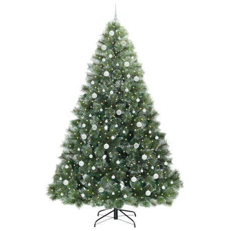 vidaXL Kunstkerstboom met 300 LED met standaard Groen 240 cm PE en PVC afbeelding3 - 1