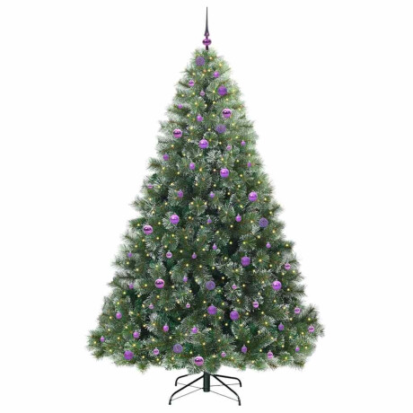 vidaXL Kunstkerstboom met 300 LED met standaard Groen 240 cm PE en PVC afbeelding3 - 1