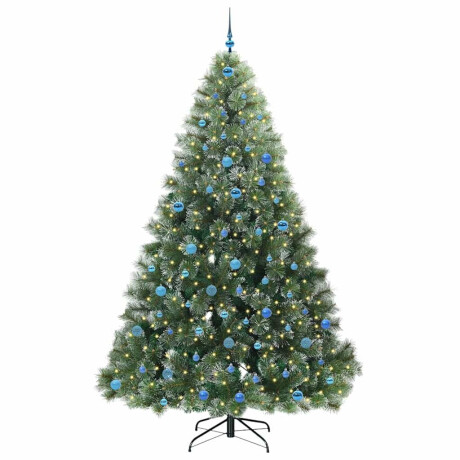 vidaXL Kunstkerstboom met 300 LED met standaard Groen 240 cm PE en PVC afbeelding3 - 1