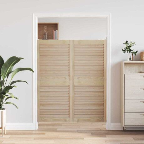 vidaXL Kastdeur 2 pcs Naturel 140,5 x 2,1 x 59,5 cm Massief grenenhout afbeelding3 - 1