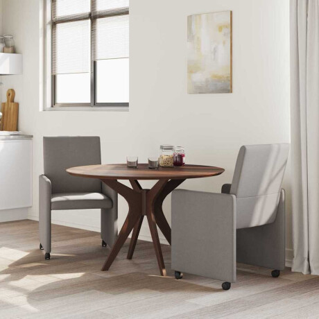 vidaXL Eetkamerstoelen met Wieltjes 2 pcs Taupe 57 x 66 x 94 cm Stof afbeelding3 - 1