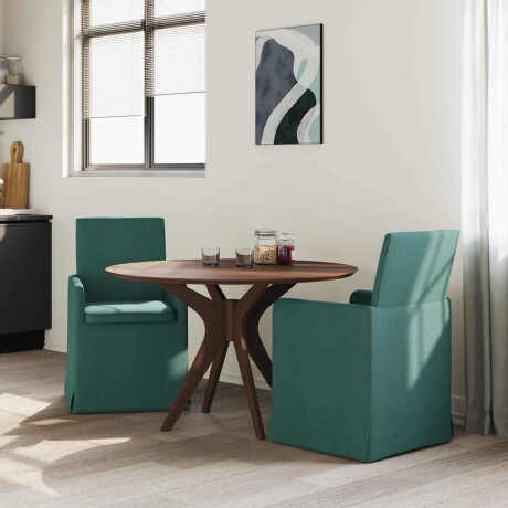 vidaXL Eettafelstoelen 2 pcs Donkergroen 57 x 67 x 95 cm Stof afbeelding3 - 1