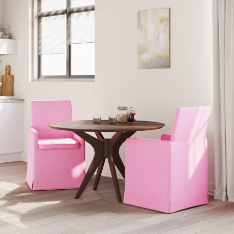 vidaXL Eetstoelen 2 pcs Roze 57 x 67 x 95 cm Stof afbeelding3 - 1
