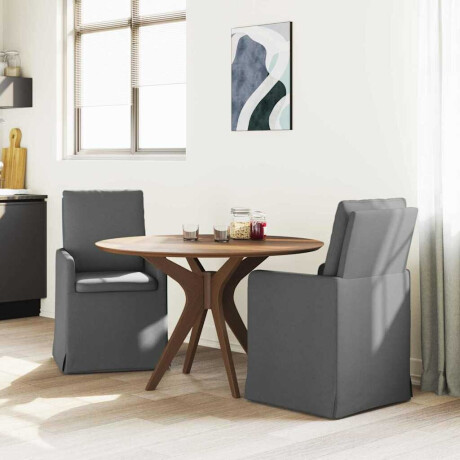 vidaXL Eettafelstoelen 2 pcs Donkergrijs 57 x 67 x 98 cm Stof afbeelding3 - 1