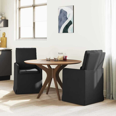 vidaXL Eettafelstoelen 2 pcs Zwart 57 x 67 x 98 cm Stof afbeelding3 - 1