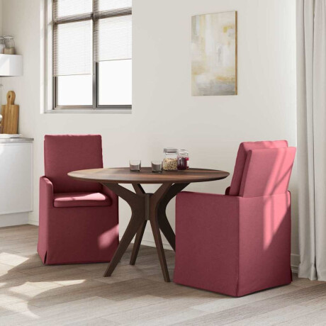 vidaXL Eettafelstoelen 2 pcs Wijnrood 57 x 67 x 98 cm Stof afbeelding3 - 1