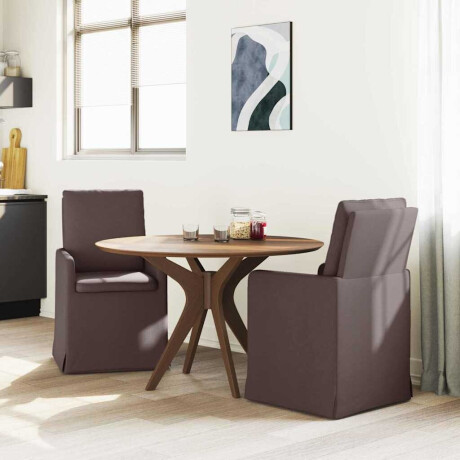 vidaXL Eettafelstoelen 2 pcs Donkerbruin 57 x 67 x 98 cm Stof afbeelding3 - 1