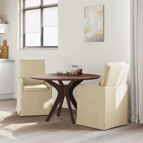 vidaXL Eettafelstoelen 2 pcs Crème 57 x 67 x 98 cm Stof afbeelding3 - 1
