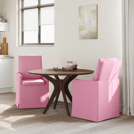 vidaXL Eetstoelen 2 pcs Roze 57 x 67 x 98 cm Stof afbeelding3 - 1