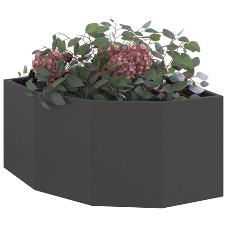vidaXL Hoek Plantbak Zwart 60 x 60 x 35 cm Staal afbeelding3 - 1