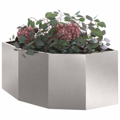 vidaXL Hoek Plantbak Zilver 60 x 60 x 35 cm Roestvrij staal afbeelding3 - 1