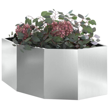 vidaXL Hoek Plantbak Zilver 60 x 60 x 35 cm Gegalvaniseerd staal afbeelding3 - 1