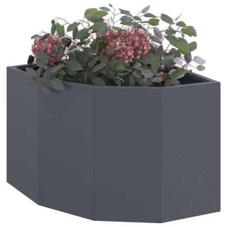 vidaXL Hoek Plantbak Antraciet 45 x 45 x 35 cm Staal afbeelding3 - 1
