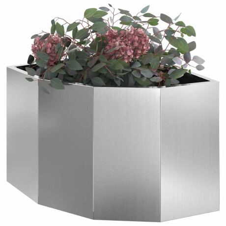 vidaXL Hoek Plantbak Zilver 45 x 45 x 35 cm Gegalvaniseerd staal afbeelding3 - 1