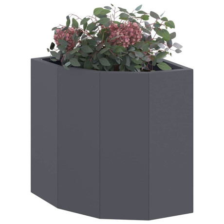 vidaXL Hoek Plantbak Antraciet 30 x 30 x 35 cm Staal afbeelding3 - 1