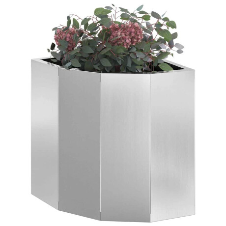 vidaXL Hoek Plantbak Zilver 30 x 30 x 35 cm Gegalvaniseerd staal afbeelding3 - 1