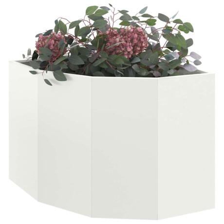 vidaXL Hoek Plantbak Wit 60 x 60 x 50 cm Staal afbeelding3 - 1