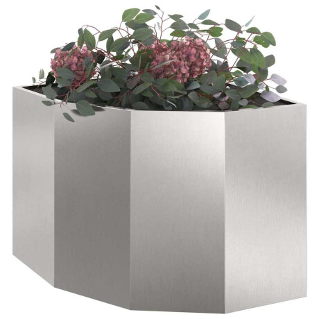 vidaXL Hoek Plantbak Zilver 60 x 60 x 50 cm Roestvrij staal afbeelding3 - 1