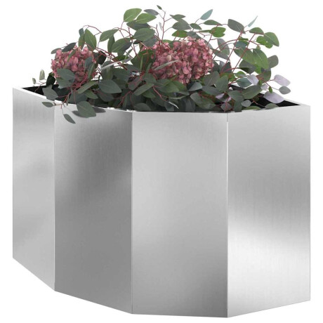 vidaXL Hoek Plantbak Zilver 60 x 60 x 50 cm Gegalvaniseerd staal afbeelding3 - 1