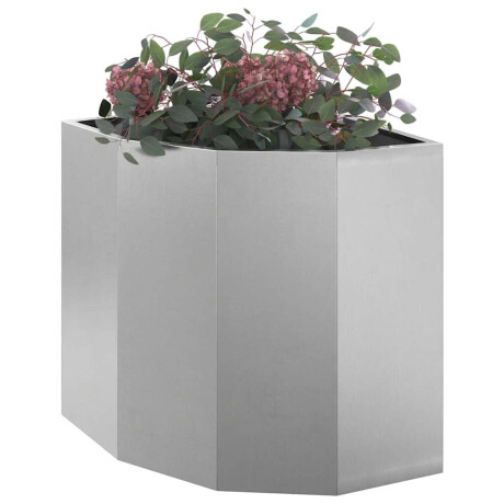 vidaXL Hoek Plantbak Zilver 45 x 45 x 50 cm Roestvrij staal afbeelding3 - 1