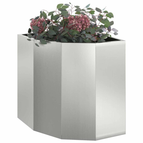 vidaXL Hoek Plantbak Zilver 45 x 45 x 50 cm Gegalvaniseerd staal afbeelding3 - 1