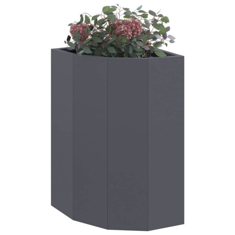 vidaXL Hoek Plantbak Antraciet 30 x 30 x 50 cm Staal afbeelding3 - 1