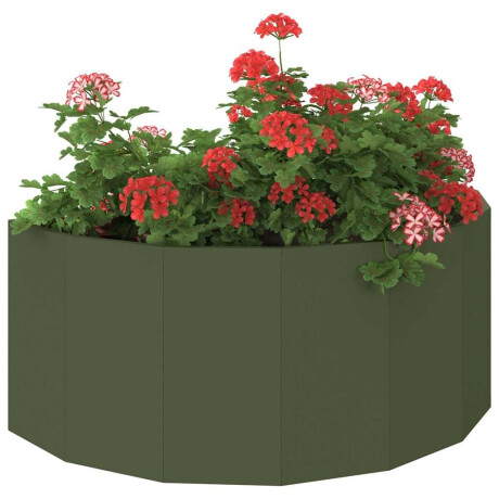 vidaXL Plantenbak Olijf Groen 90 x 45 x 35 cm Staal afbeelding3 - 1