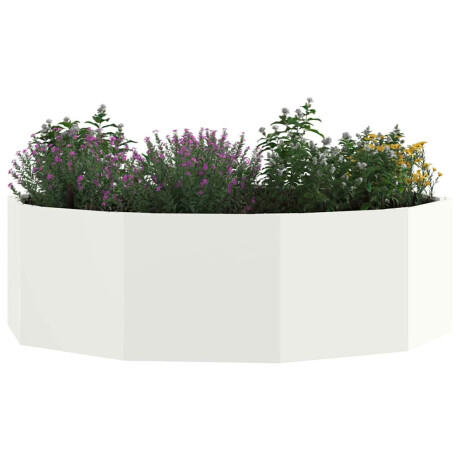 vidaXL Plantenbak Wit 120 x 120 x 35 cm Staal afbeelding3 - 1