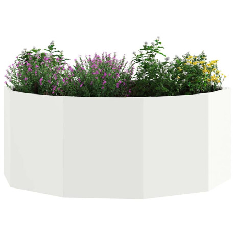vidaXL Plantenbak Wit 90 x 90 x 35 cm Staal afbeelding3 - 1