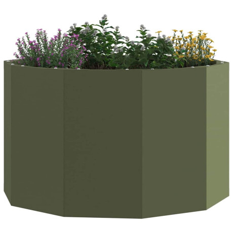 vidaXL Plantenbak Olijf Groen 60 x 60 x 35 cm Staal afbeelding3 - 1