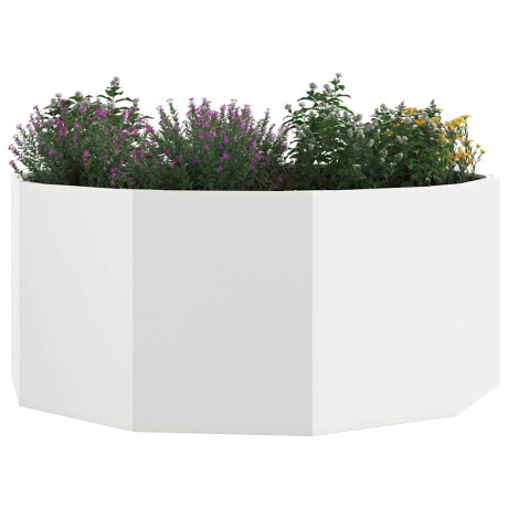 vidaXL Plantenbak Wit 120 x 120 x 50 cm Staal afbeelding3 - 1