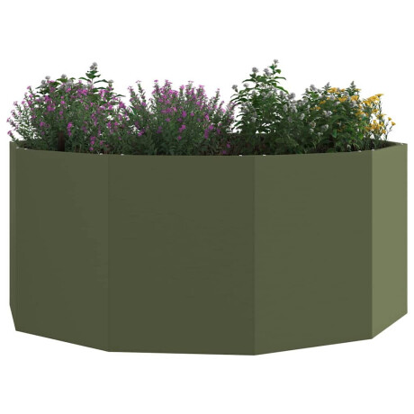 vidaXL Plantenbak Olijf Groen 120 x 120 x 50 cm Staal afbeelding3 - 1