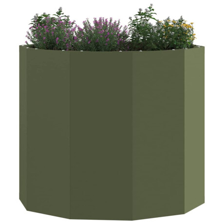 vidaXL Plantenbak Olijf Groen 60 x 60 x 50 cm Staal afbeelding3 - 1
