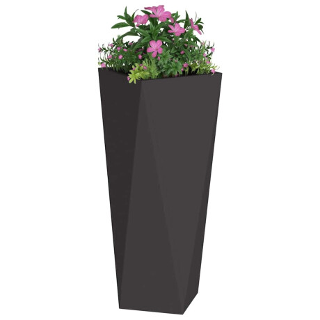 vidaXL Plantenbak Zwart 30 x 30 x 75 cm Staal afbeelding3 - 1