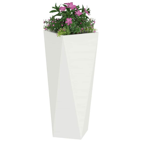 vidaXL Plantenbak 2 pcs Wit 30 x 30 x 75 cm Staal afbeelding3 - 1