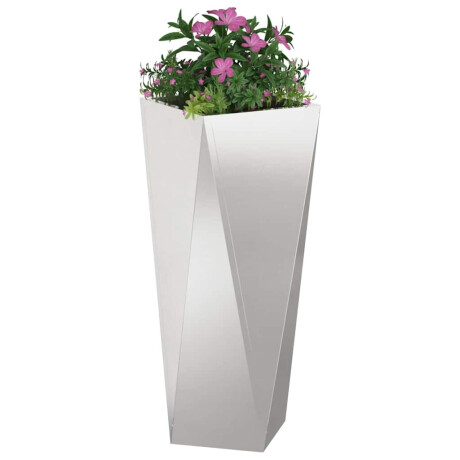 vidaXL Plantenbak 2 pcs Zilver 30 x 30 x 75 cm Roestvrij staal afbeelding3 - 1