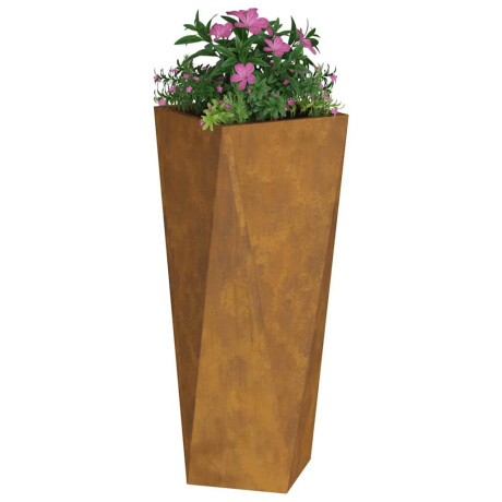 vidaXL Plantenbak 2 pcs Roestig 30 x 30 x 75 cm Cortenstaal afbeelding3 - 1