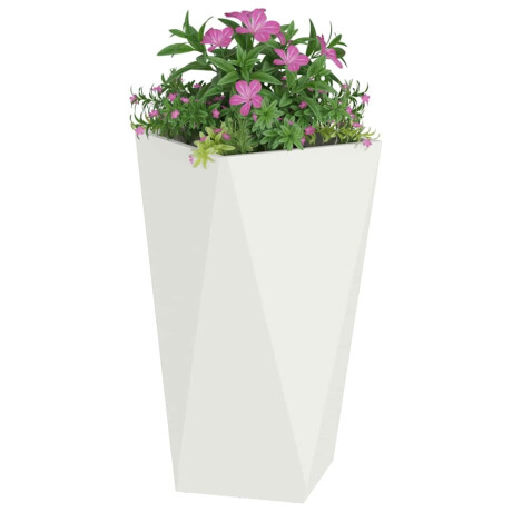 vidaXL Plantenbak 2 pcs Wit 40 x 40 x 75 cm Staal afbeelding3 - 1