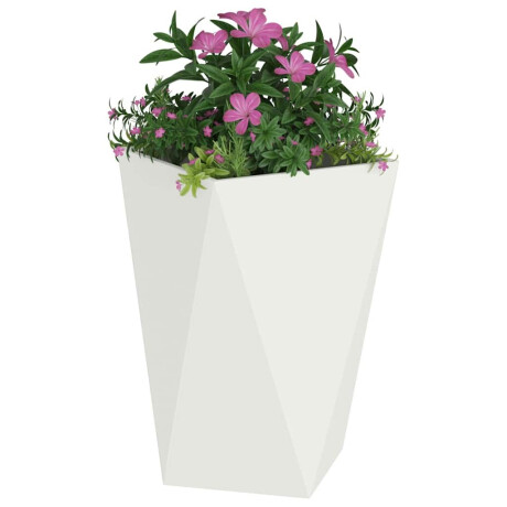 vidaXL Plantenbak 2 pcs Wit 50 x 50 x 75 cm Staal afbeelding3 - 1