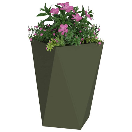 vidaXL Plantenbak Olijf Groen 50 x 50 x 75 cm Staal afbeelding3 - 1