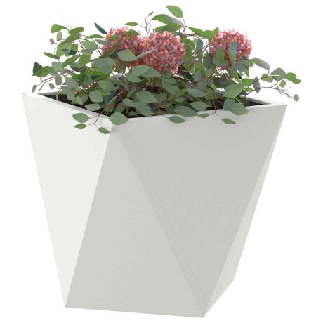 vidaXL Plantenbak Wit 30 x 30 x 30 cm Staal afbeelding3 - 1