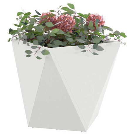vidaXL Plantenbak 2 pcs Wit 50 x 50 x 50 cm Staal afbeelding3 - 1
