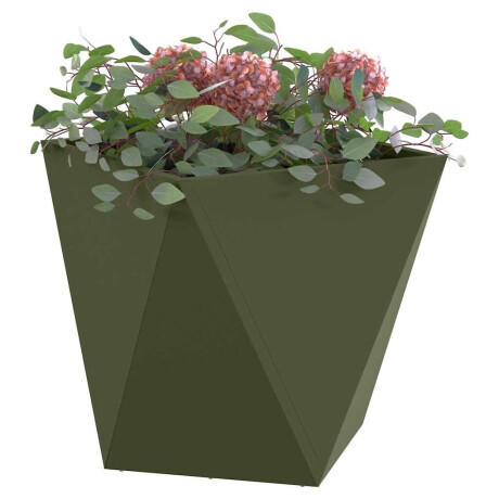 vidaXL Plantenbak Olijf Groen 50 x 50 x 50 cm Staal afbeelding3 - 1