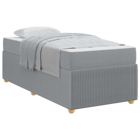 vidaXL Bedframe met matras Lichtgrijs 80 x 200 cm Stof afbeelding3 - 1