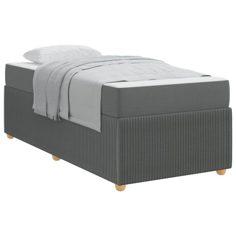 vidaXL Bedframe met matras Donkergrijs 90 x 190 cm Stof afbeelding3 - 1