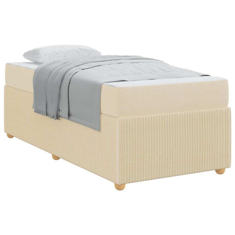 vidaXL Bedframe met matras Crème 90 x 190 cm Stof afbeelding3 - 1