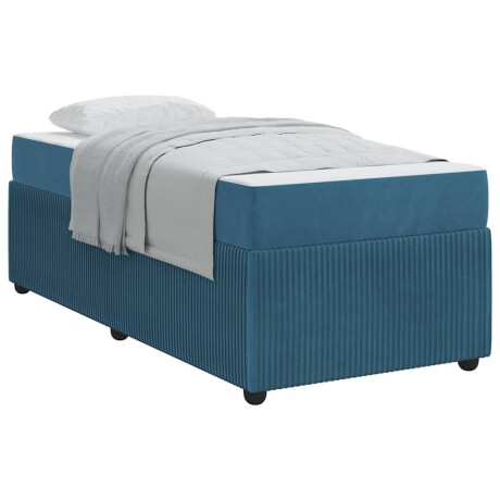 vidaXL Bedframe met matras Anders Blauw 90 x 190 cm Fluweel afbeelding3 - 1