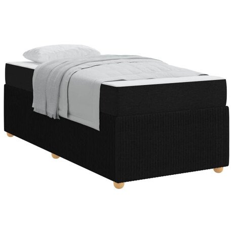 vidaXL Bedframe met matras Zwart 90 x 200 cm Stof afbeelding3 - 1