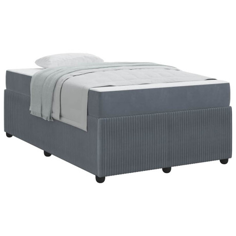 vidaXL Bedframe met matras Anders Donkergrijs 120 x 190 cm Fluweel afbeelding3 - 1