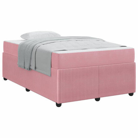 vidaXL Bedframe met matras Anders Roze 120 x 190 cm Fluweel afbeelding3 - 1